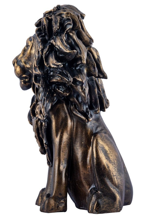 DEQUERA Lion Statue Figurine Idol for Home Decoration, Color : (Golden) - Image 4